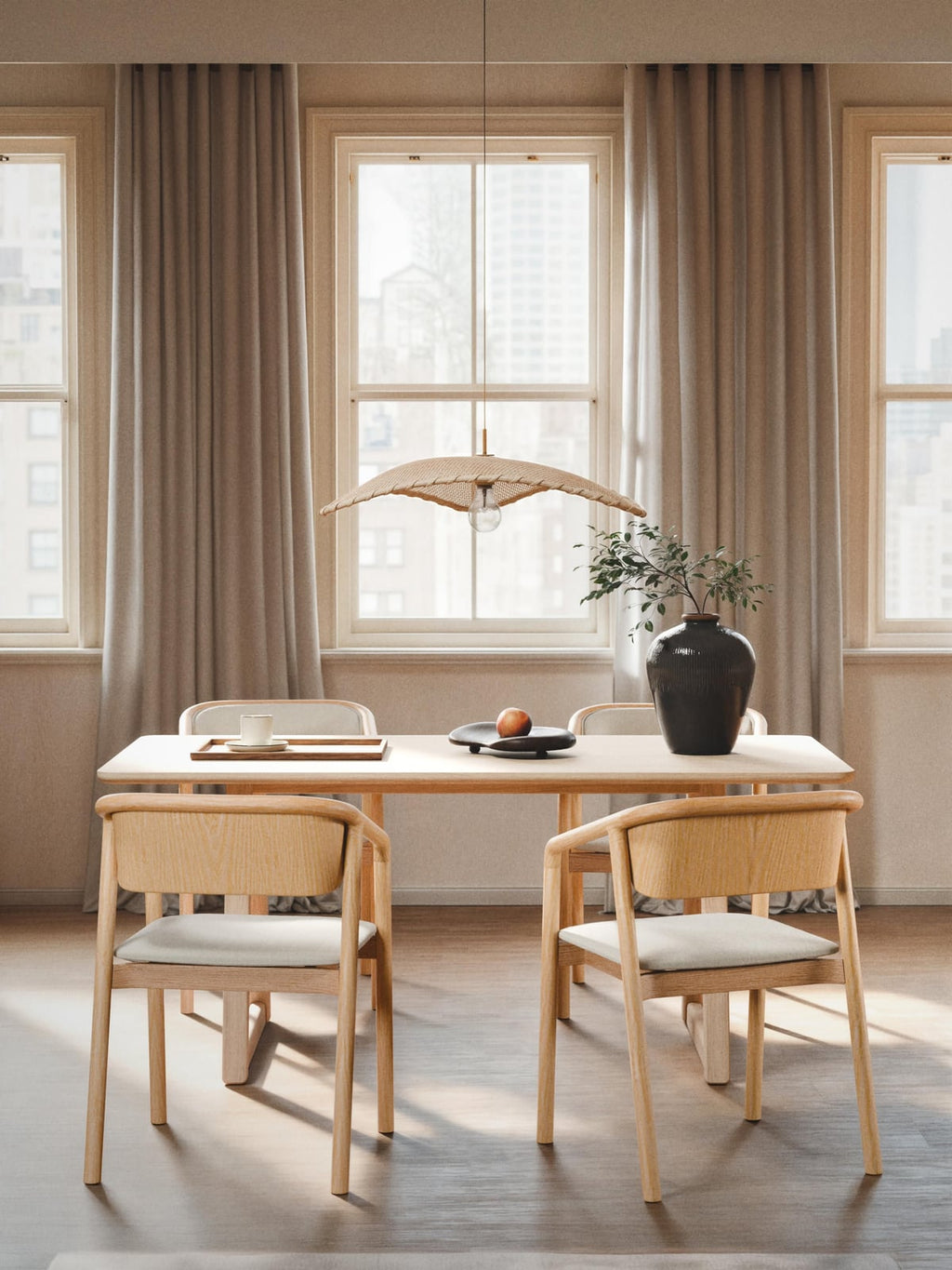 Penhale Oak Wood Dining Table, in various sizes