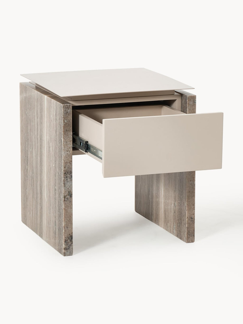 Petersham Marble and Metal Bedside Table