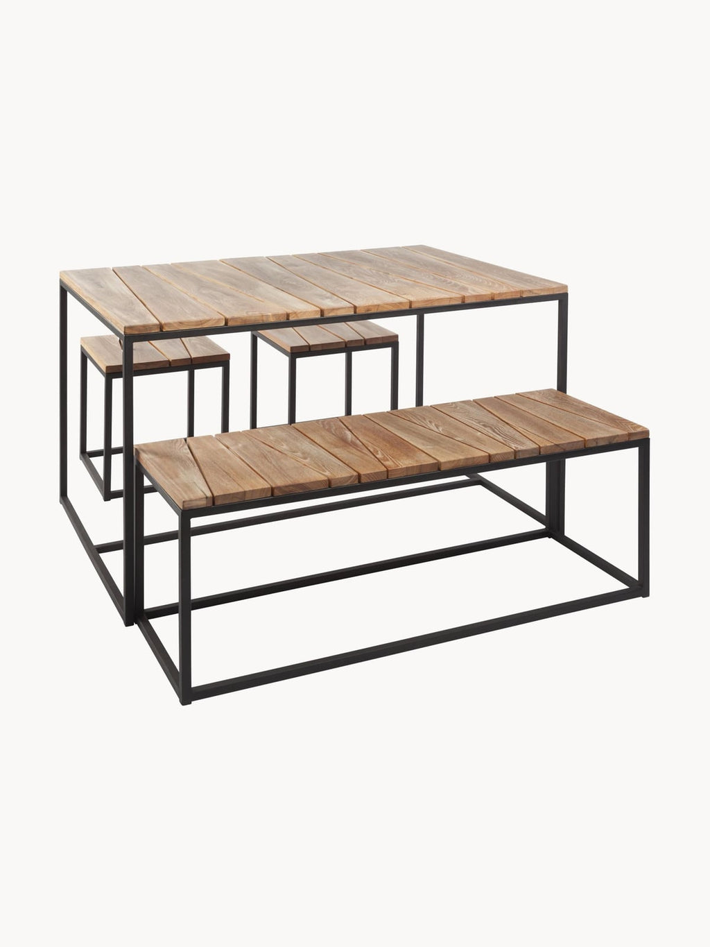Presley Robinia Wood Garden Lounge Set, Set of 4