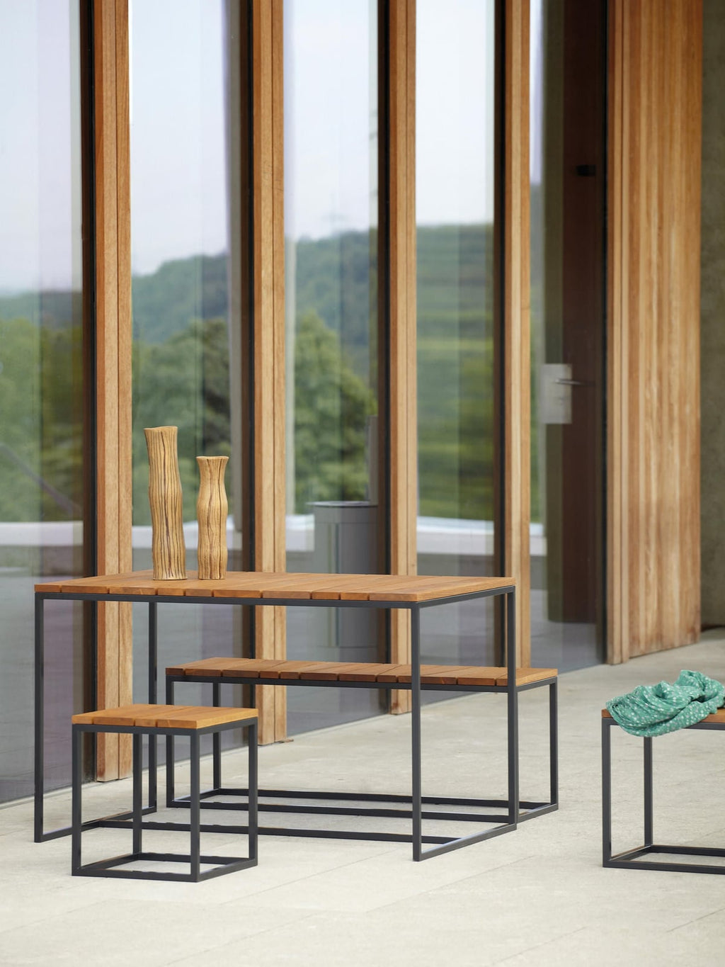 Presley Robinia Wood Garden Lounge Set, Set of 4