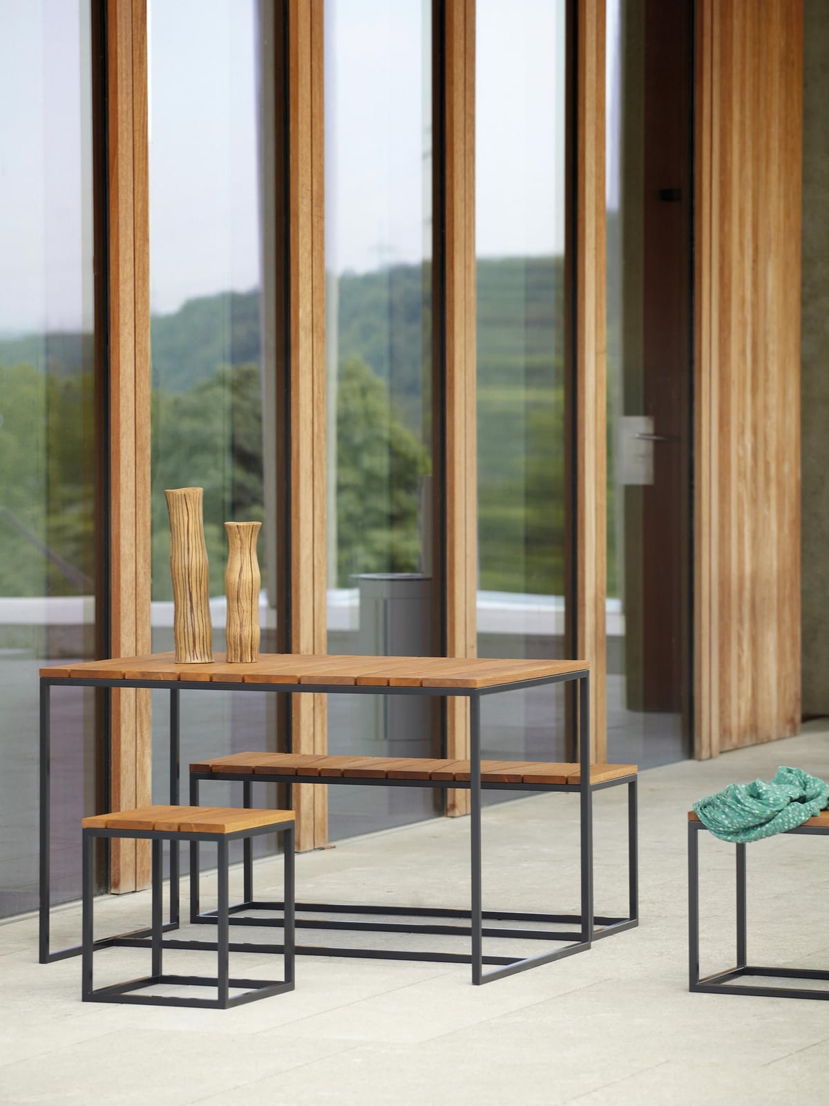 Presley Robinia Wood Garden Lounge Set, Set of 4