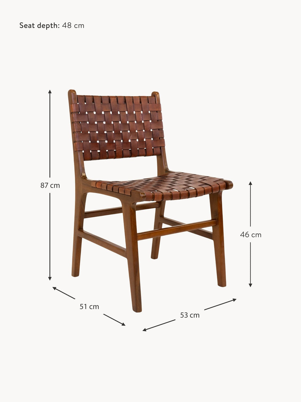 Quinton Teak Wood Dining Chairs, Set of 2
