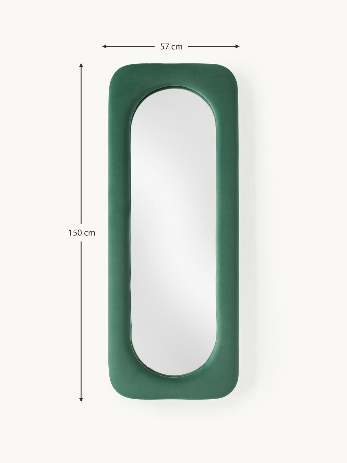 Ravenglass Full-Length Wall Mirror with Velvet Frame