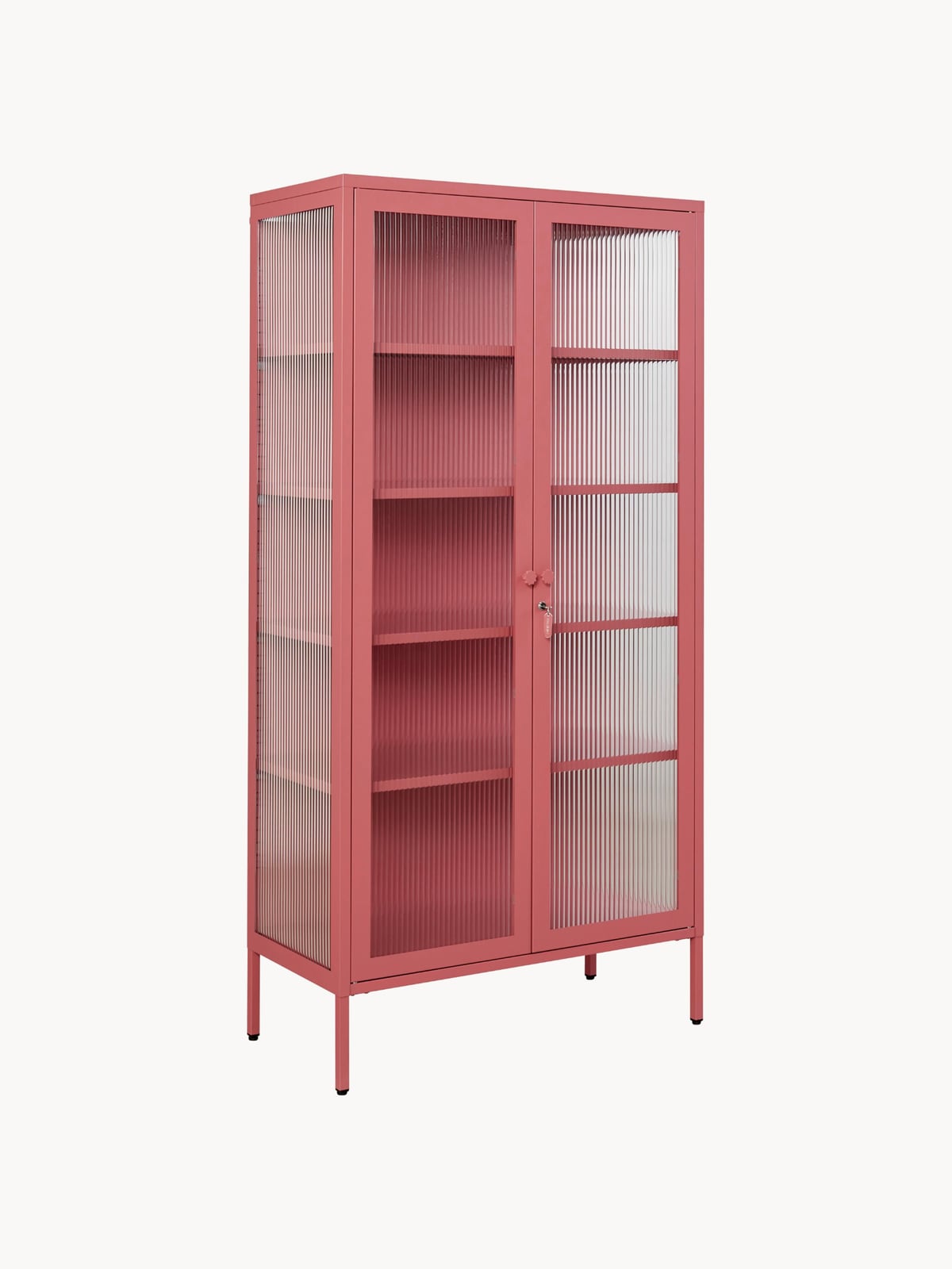 Ravensworth Metal Display Cabinet The with Ribbed Glass