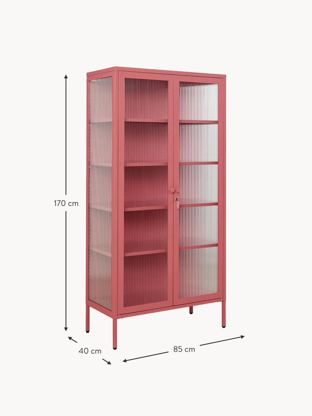 Ravensworth Metal Display Cabinet The with Ribbed Glass