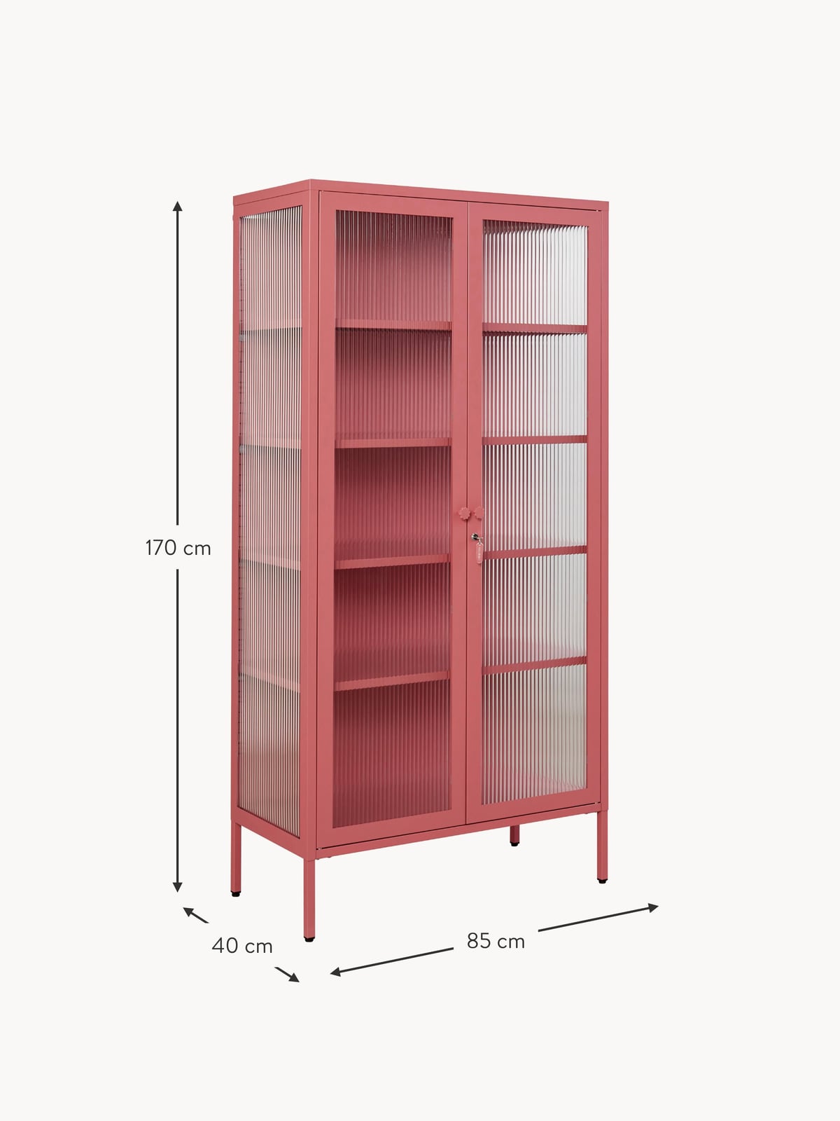 Ravensworth Metal Display Cabinet The with Ribbed Glass