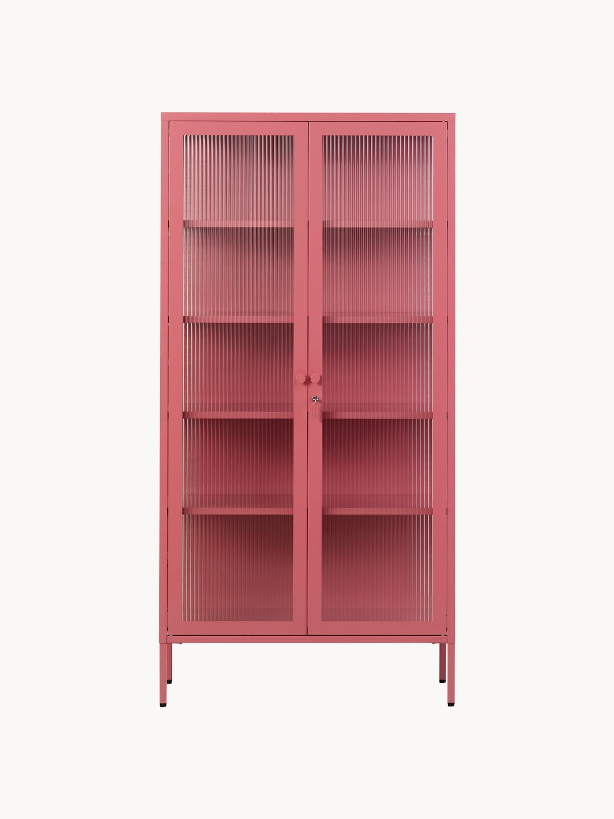 Ravensworth Metal Display Cabinet The with Ribbed Glass