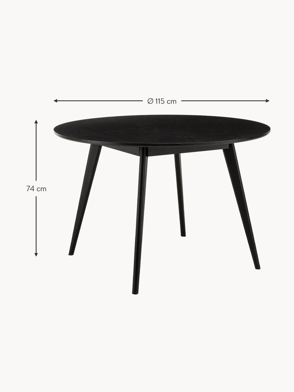 Ravensworth Round Rubberwood Dining Table, Ø 115 cm