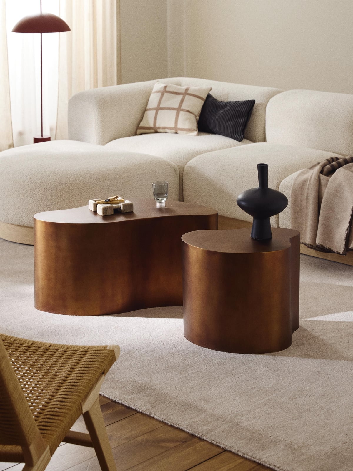 Redmoor Metal Side Tables in Organic Shape, Set of 2