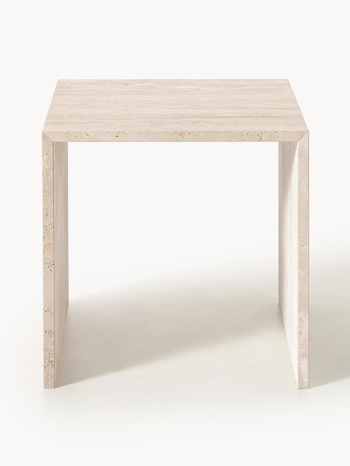Rothbury Travertine Side Tables, Set of 2