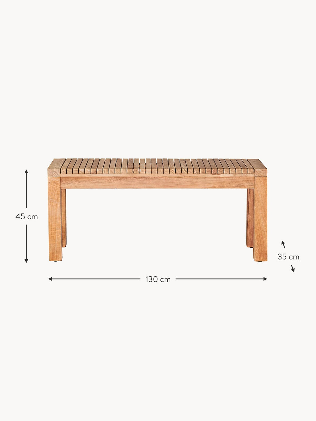 Rushmore Teak Wood Garden Bench, W 130 cm