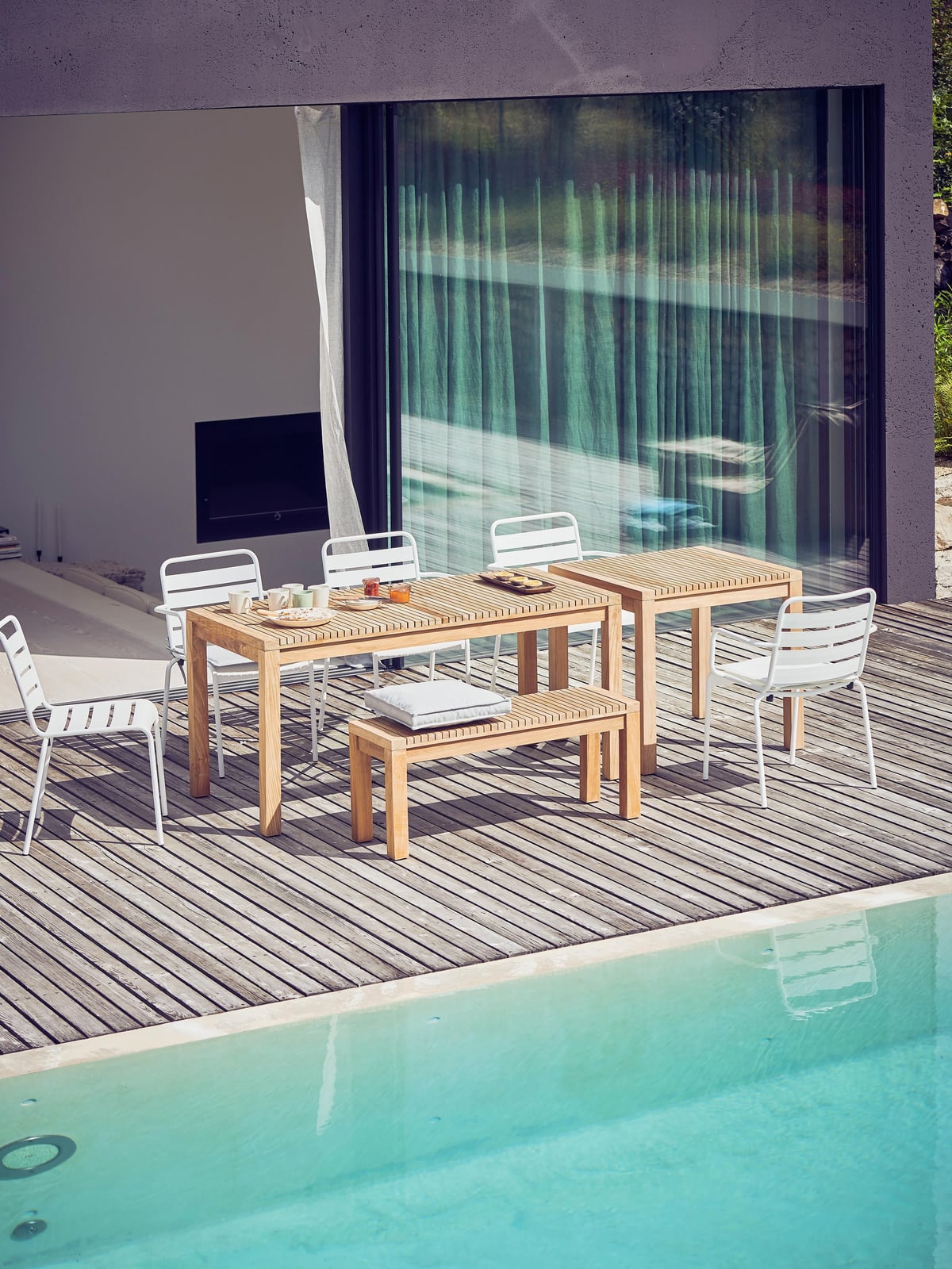 Rushmore Teak Wood Garden Table, 75 X 60 cm
