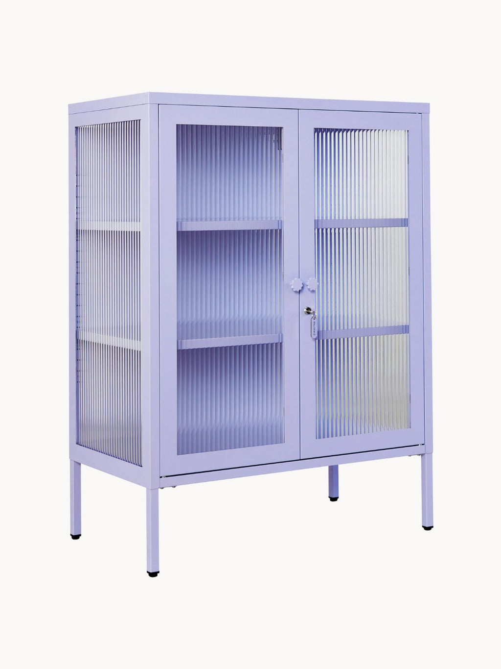 Ryedale Metal Display Cabinet The with Ribbed Glass