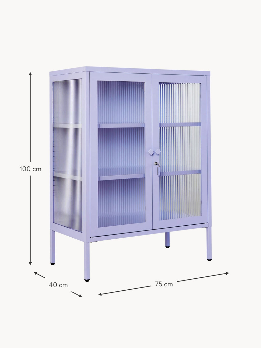 Ryedale Metal Display Cabinet The with Ribbed Glass