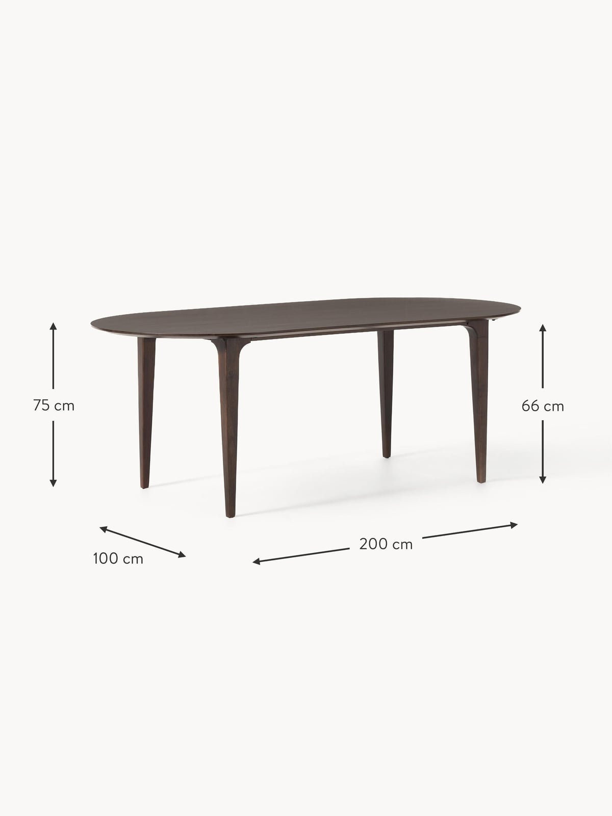 Ryedale Oval Mango Wood Dining Table, 200 x 100 cm