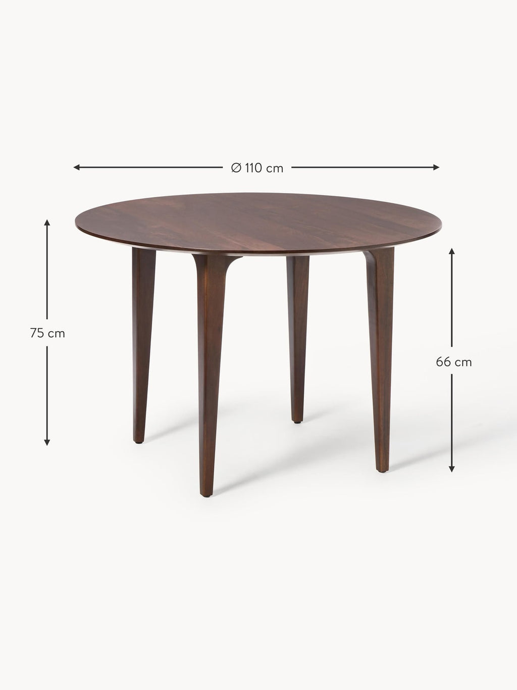 Ryedale Round Mango Wood Dining Table, in various sizes