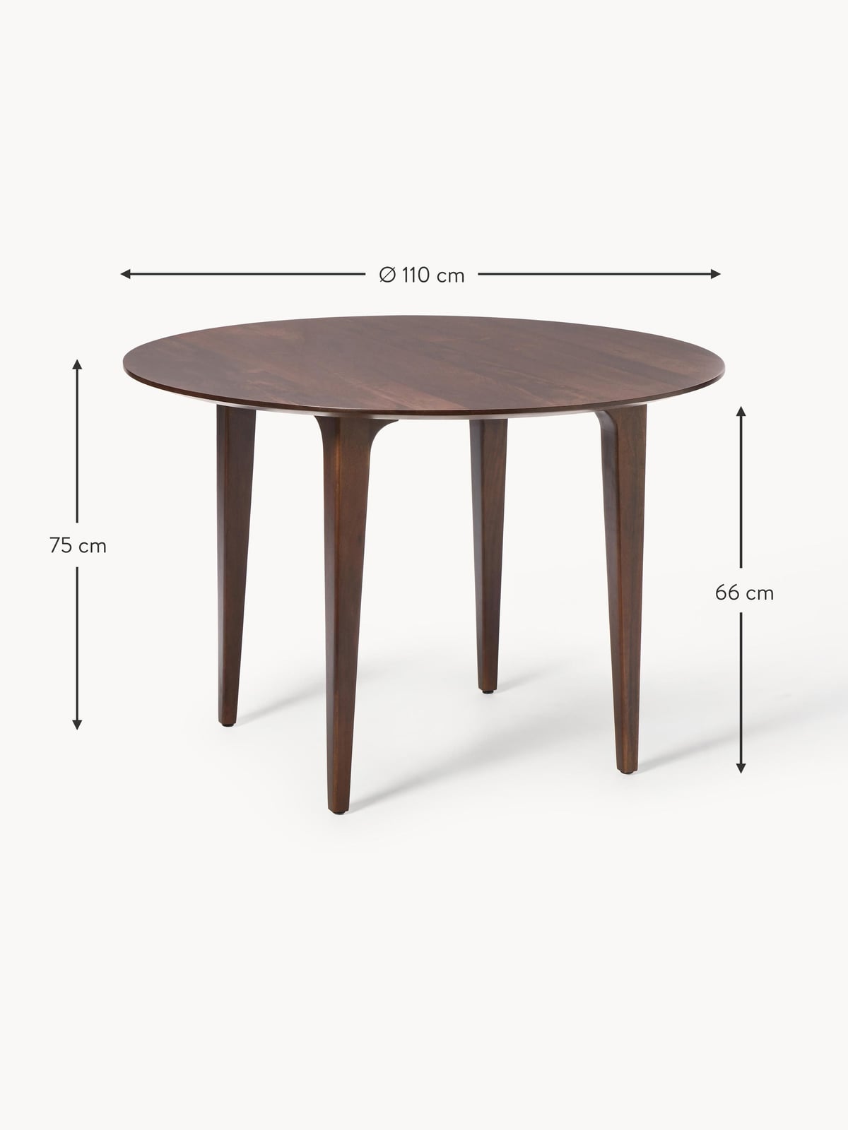 Ryedale Round Mango Wood Dining Table, in various sizes