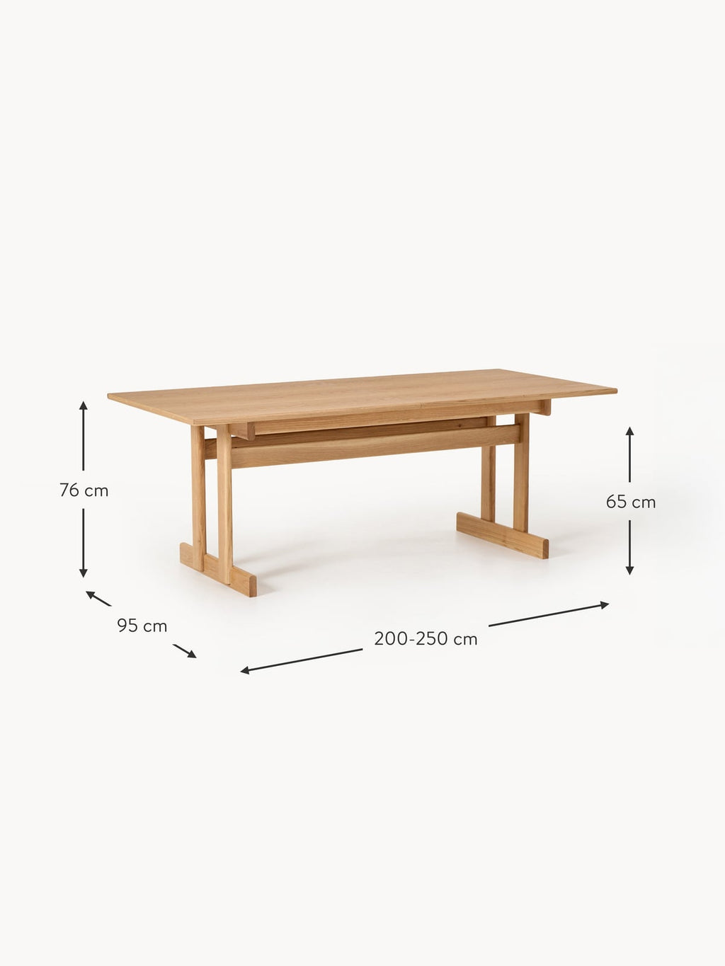 Saxby Extendable Oak Wood Dining Table, in various sizes
