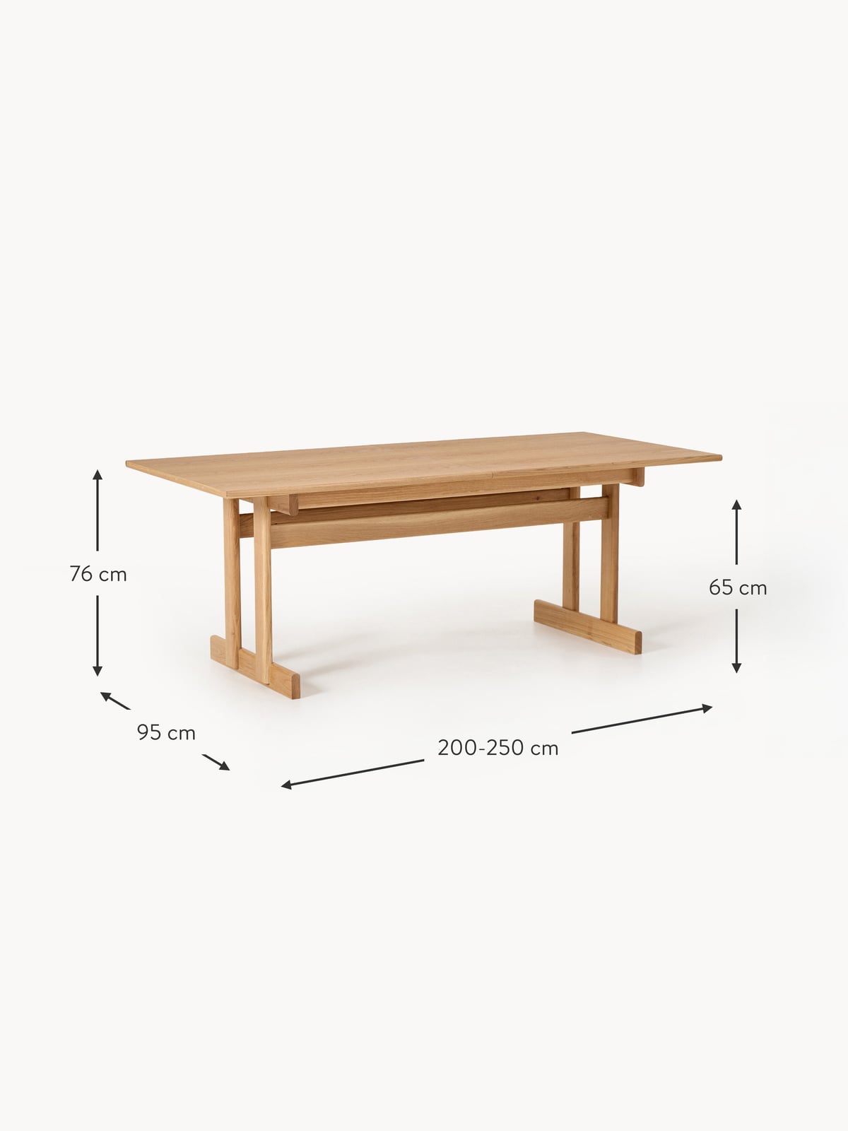 Saxby Extendable Oak Wood Dining Table, in various sizes