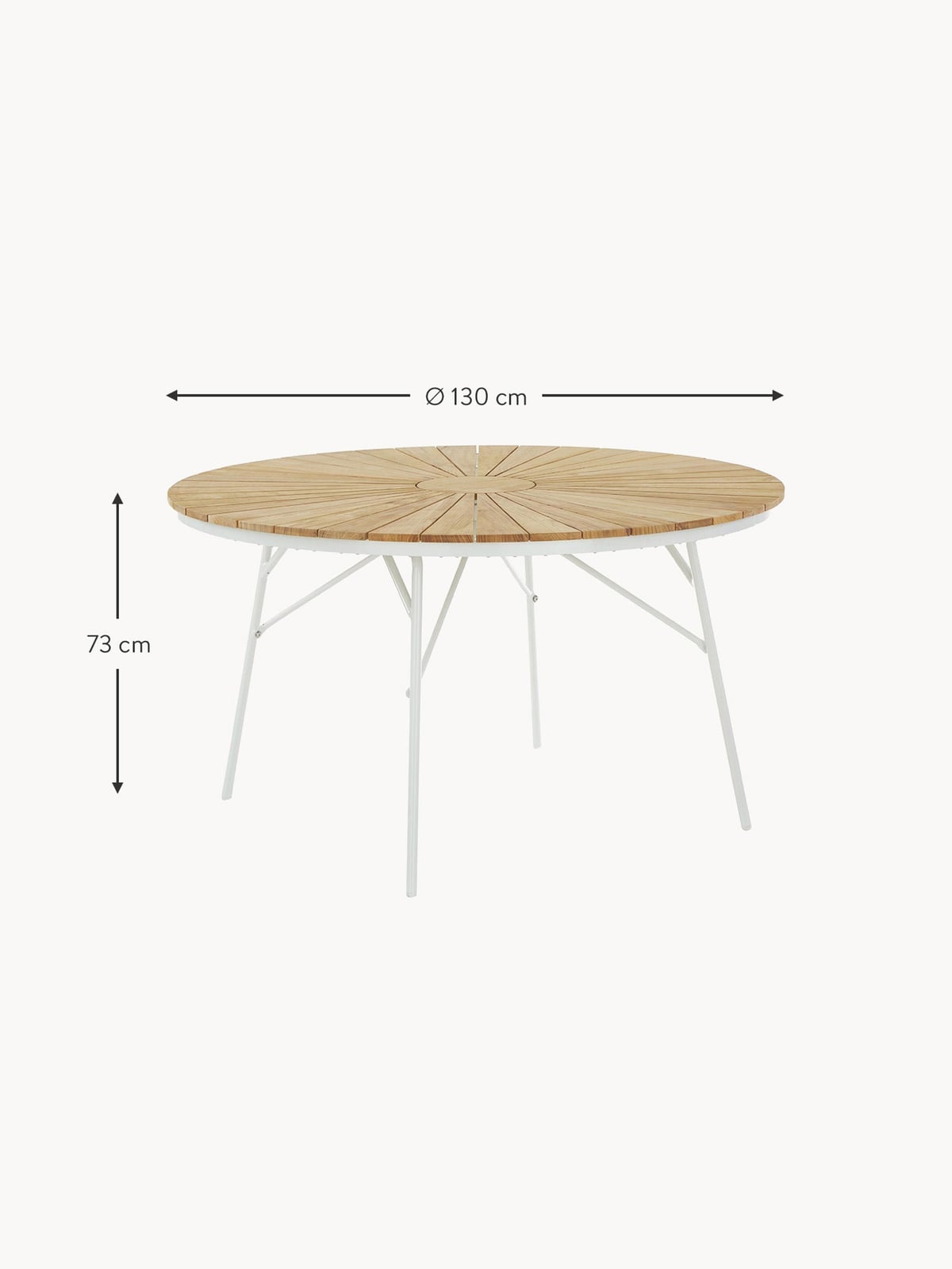 Saxby Round Garden Table with Teak Wood Top, Various Sizes