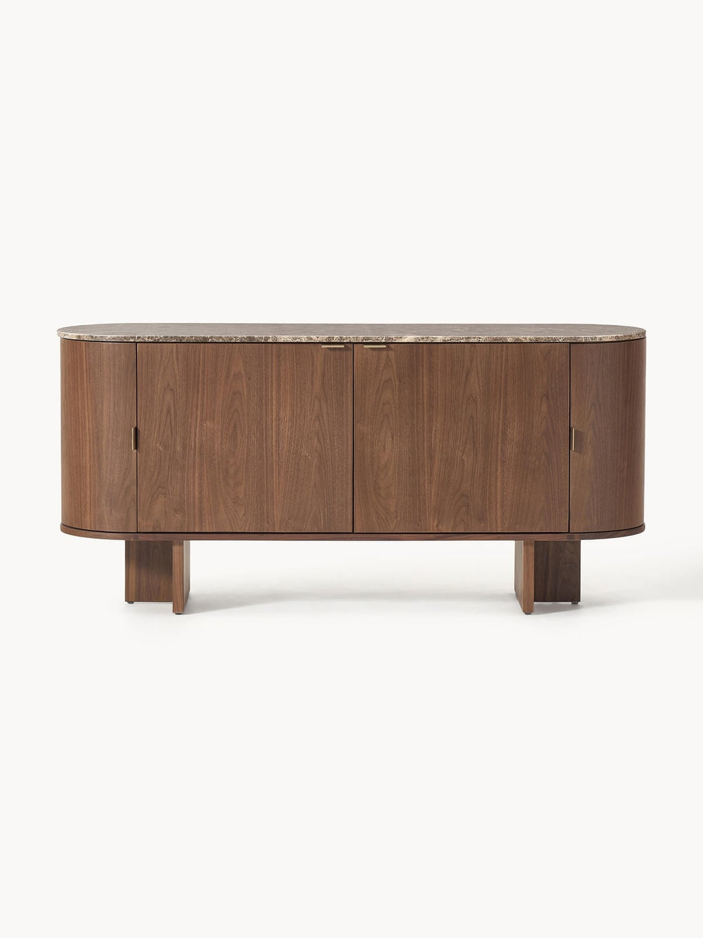 Saxby Wooden Sideboard with Rounded Corners and Marble Top