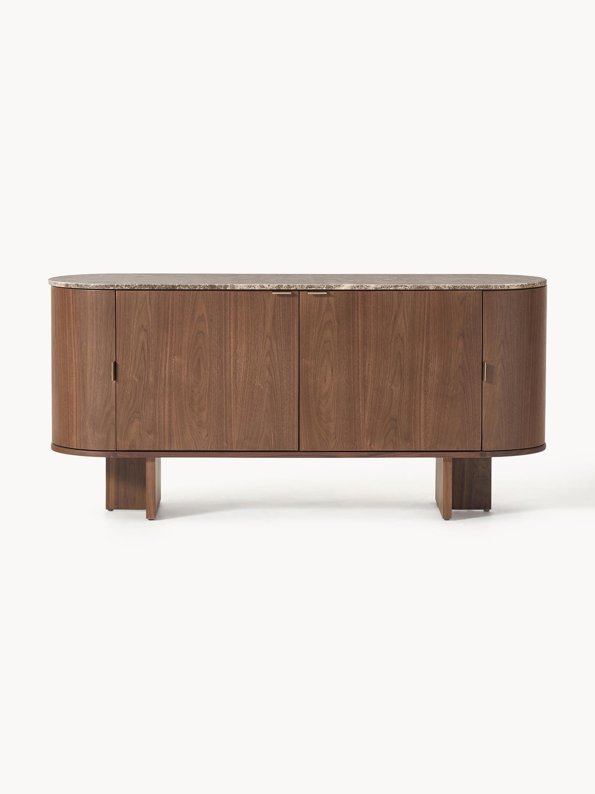 Saxby Wooden Sideboard with Rounded Corners and Marble Top
