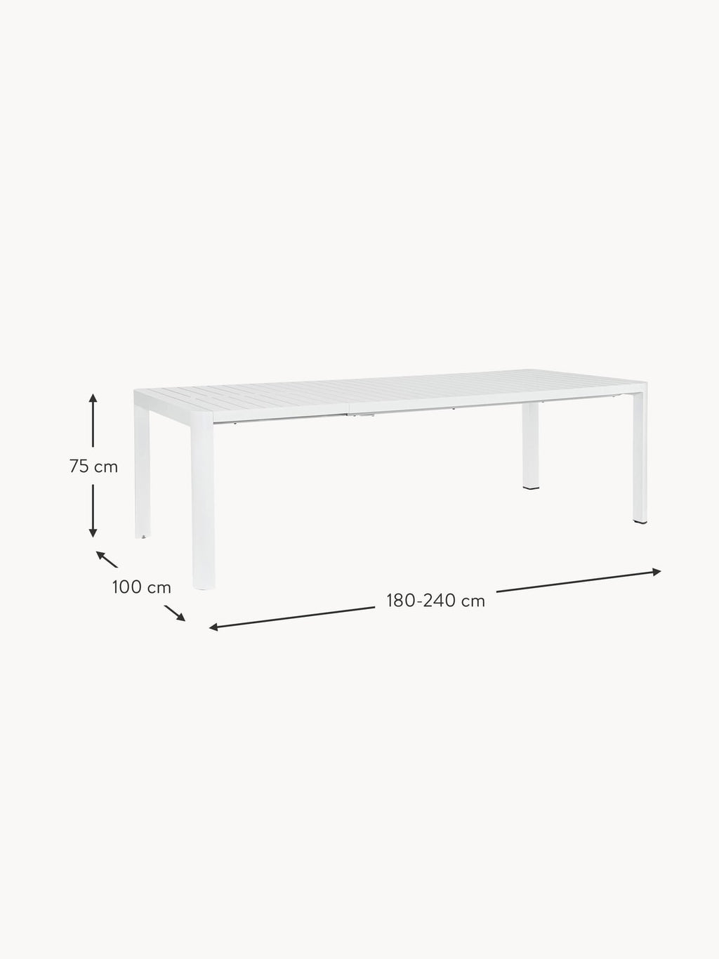 Selby Extendable Garden Table, 180 - 240 x 100 cm