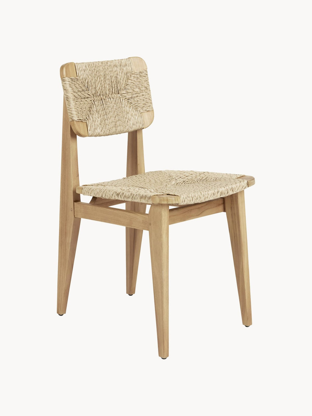 Southwold C-Chair Teak Wood Garden Dining Chair with Woven Seat and Backrest