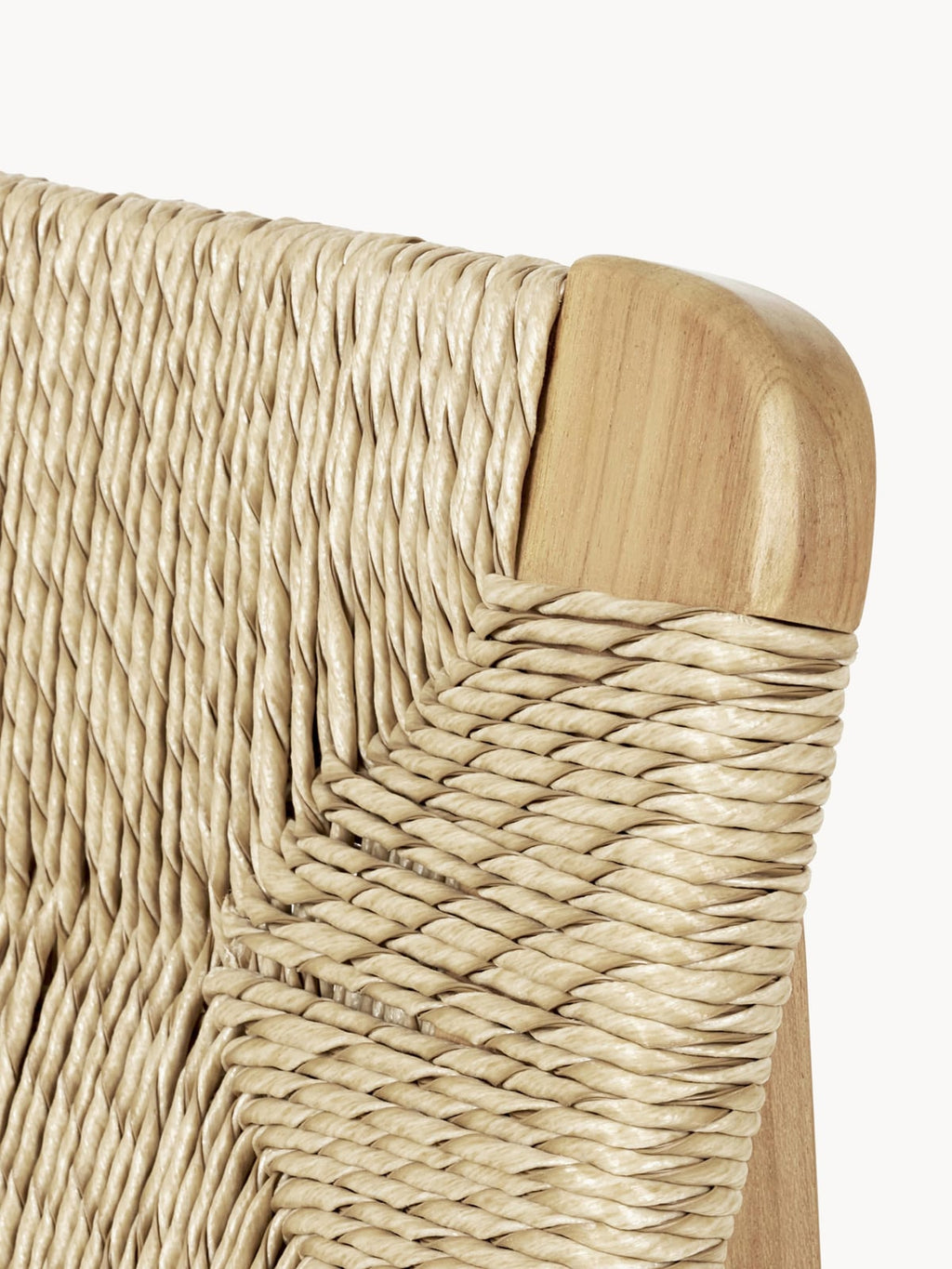 Southwold C-Chair Teak Wood Garden Dining Chair with Woven Seat and Backrest
