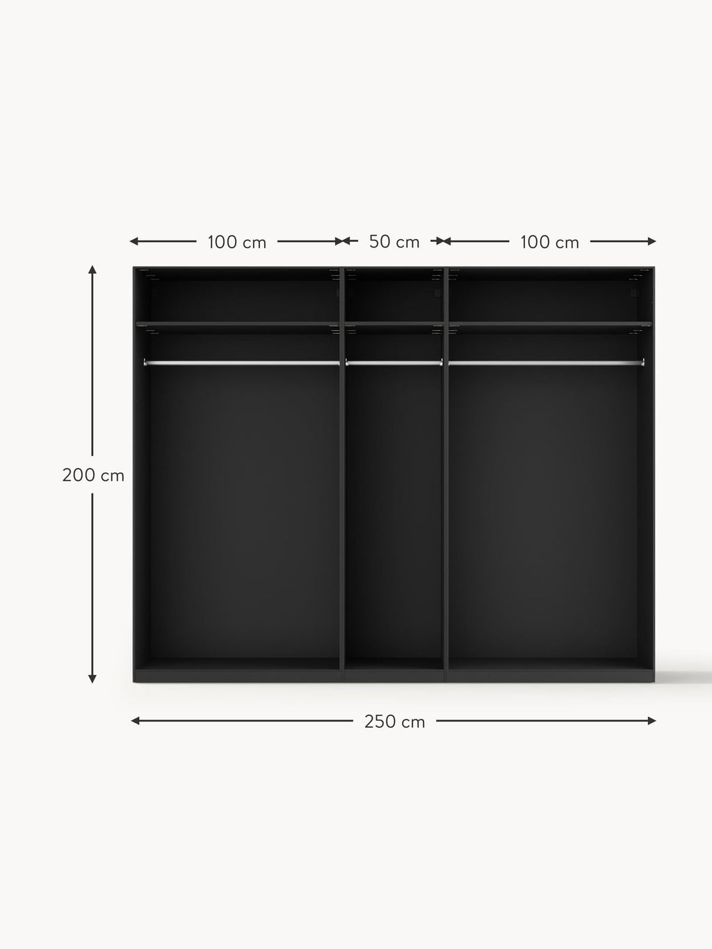 Southwold Modular Hinged Door Wardrobe, 250 cm Wide, in various sizes