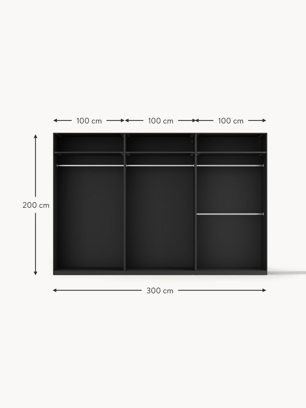 Southwold Modular Hinged Door Wardrobe, 300 cm Wide, in various sizes
