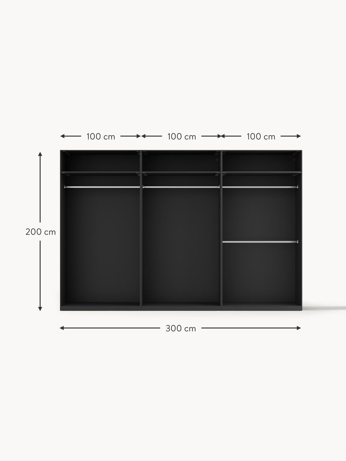 Southwold Modular Hinged Door Wardrobe, 300 cm Wide, in various sizes