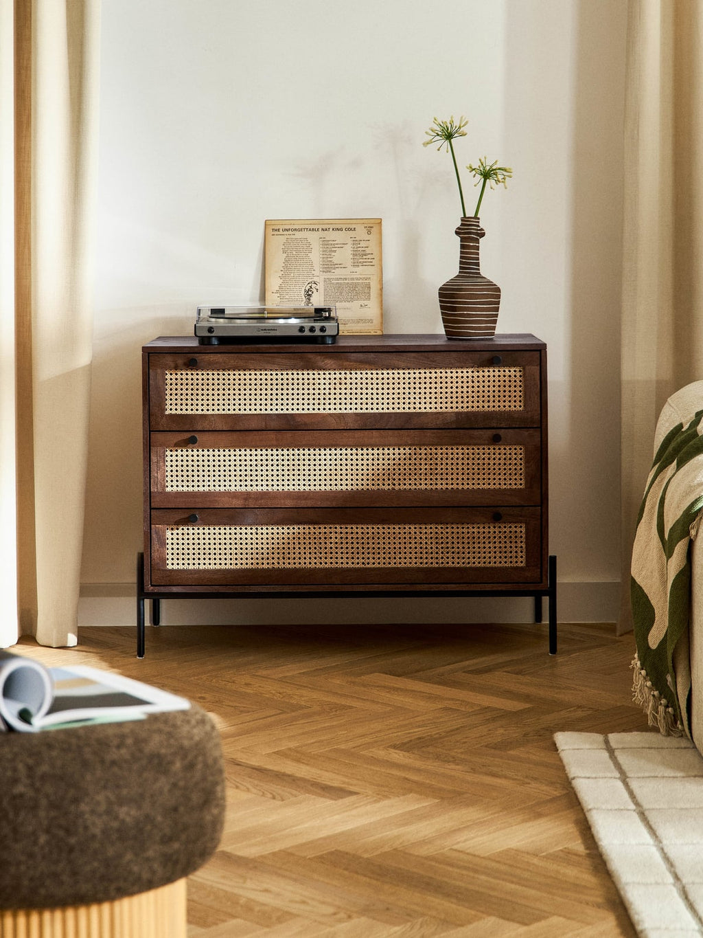 Stanton Chest of Drawers with Viennese Wickerwork