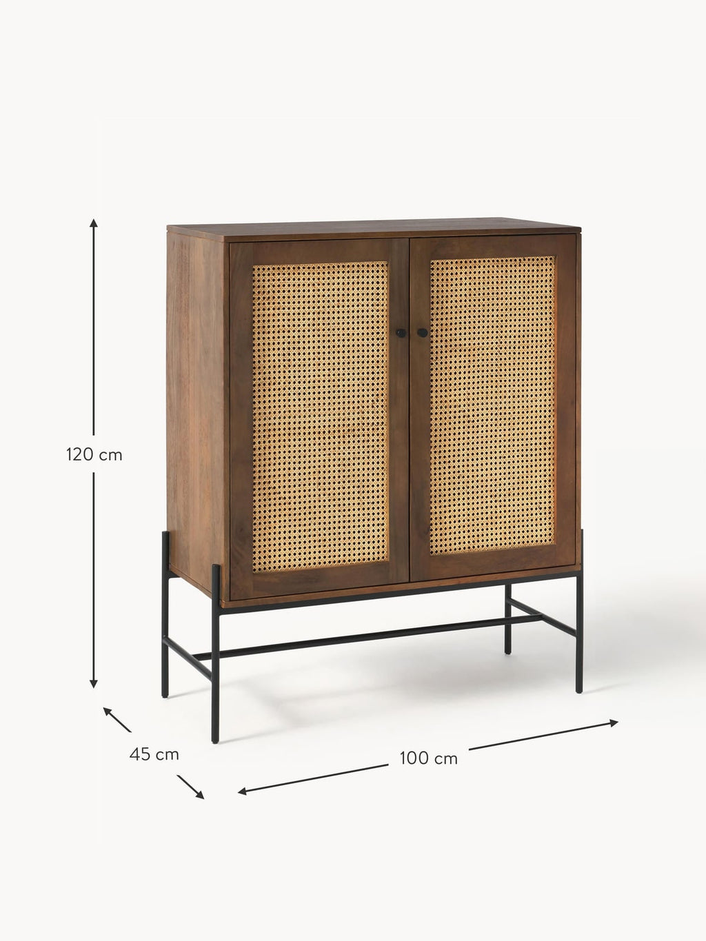 Stanton Highboard with Viennese Wickerwork