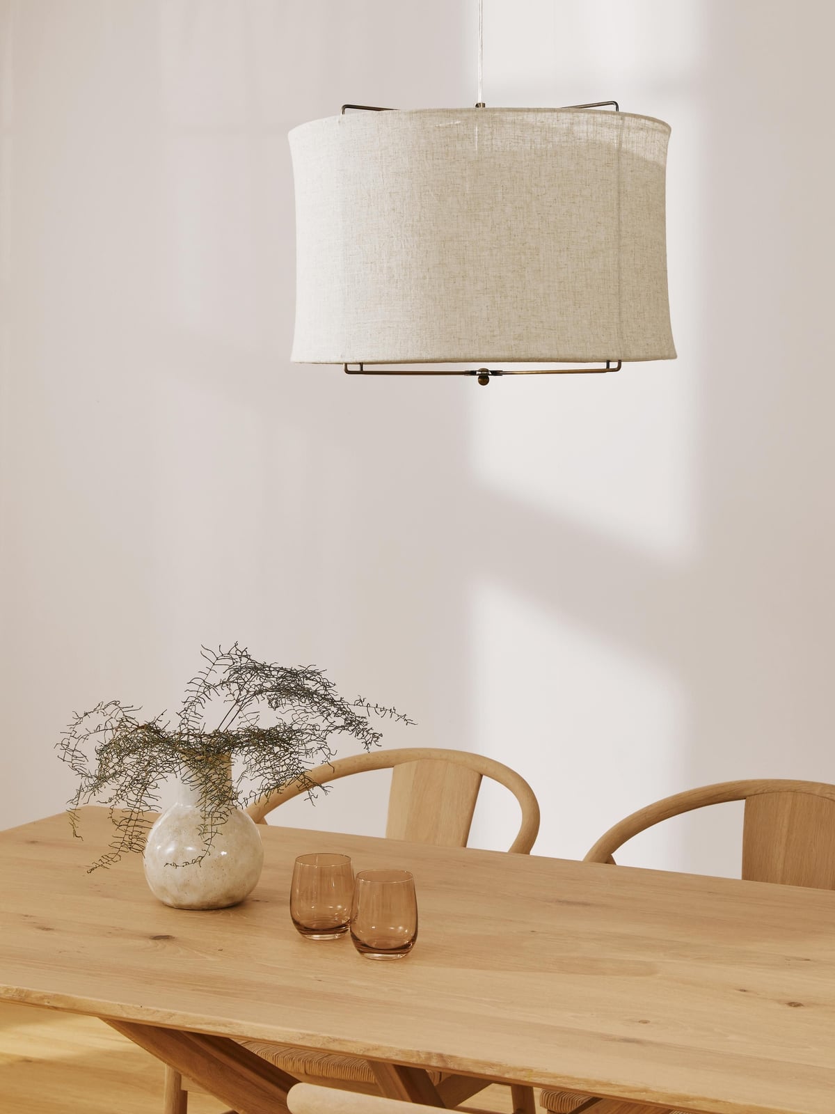Tanfield Linen Pendant Light