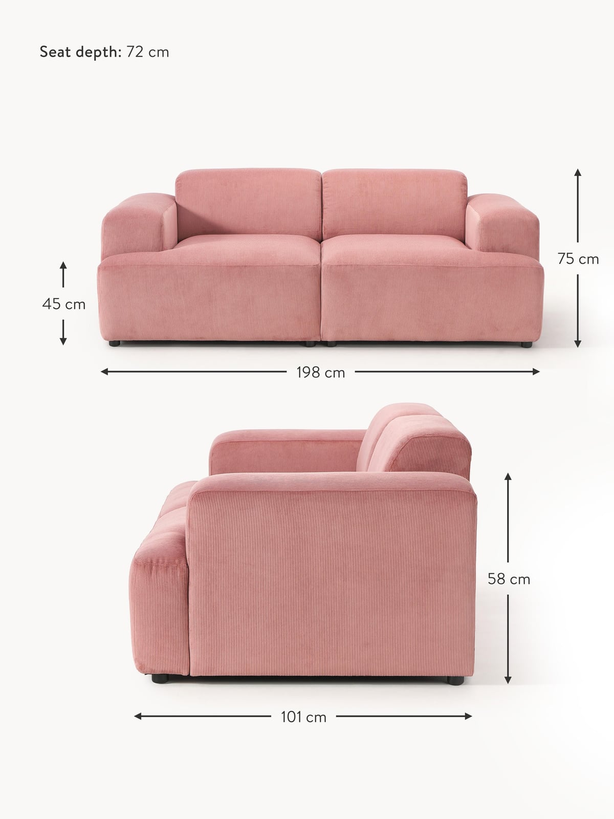 Tarnbrook Corduroy Sofa (2-seater)