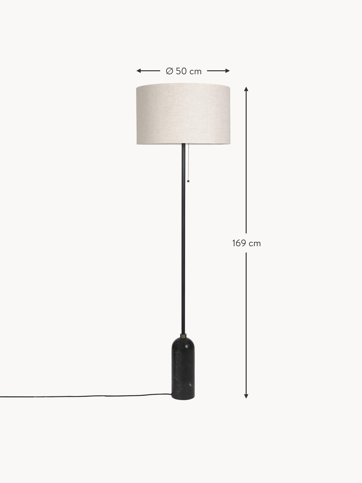 Templeton Dimmable Floor Lamp with Marble Base