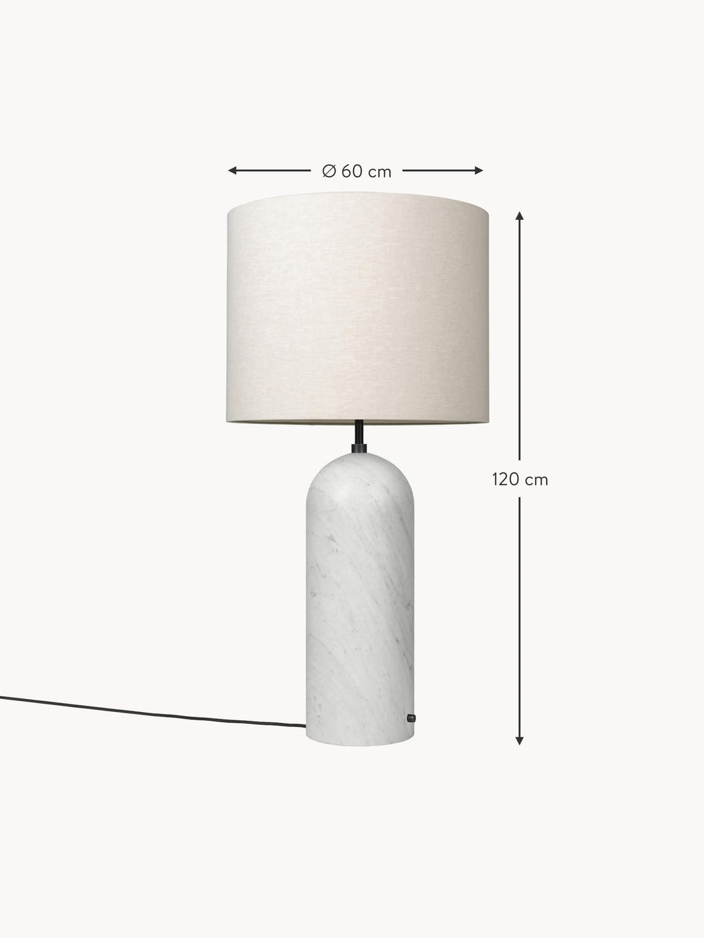 Templeton Dimmable Floor Lamp with Marble Base, H 120 cm