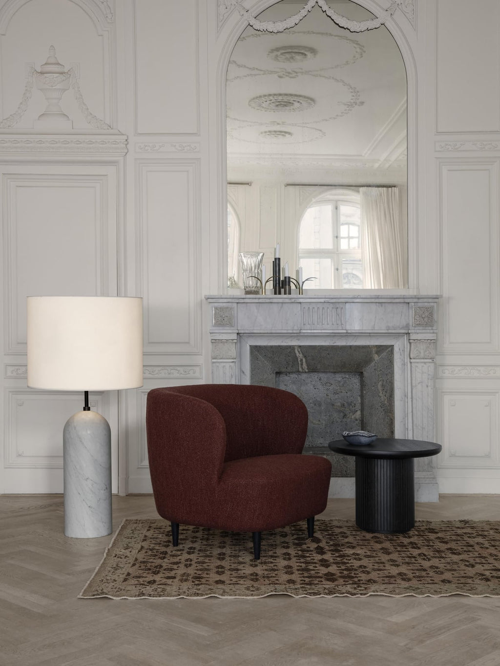Templeton Dimmable Floor Lamp with Marble Base, H 120 cm