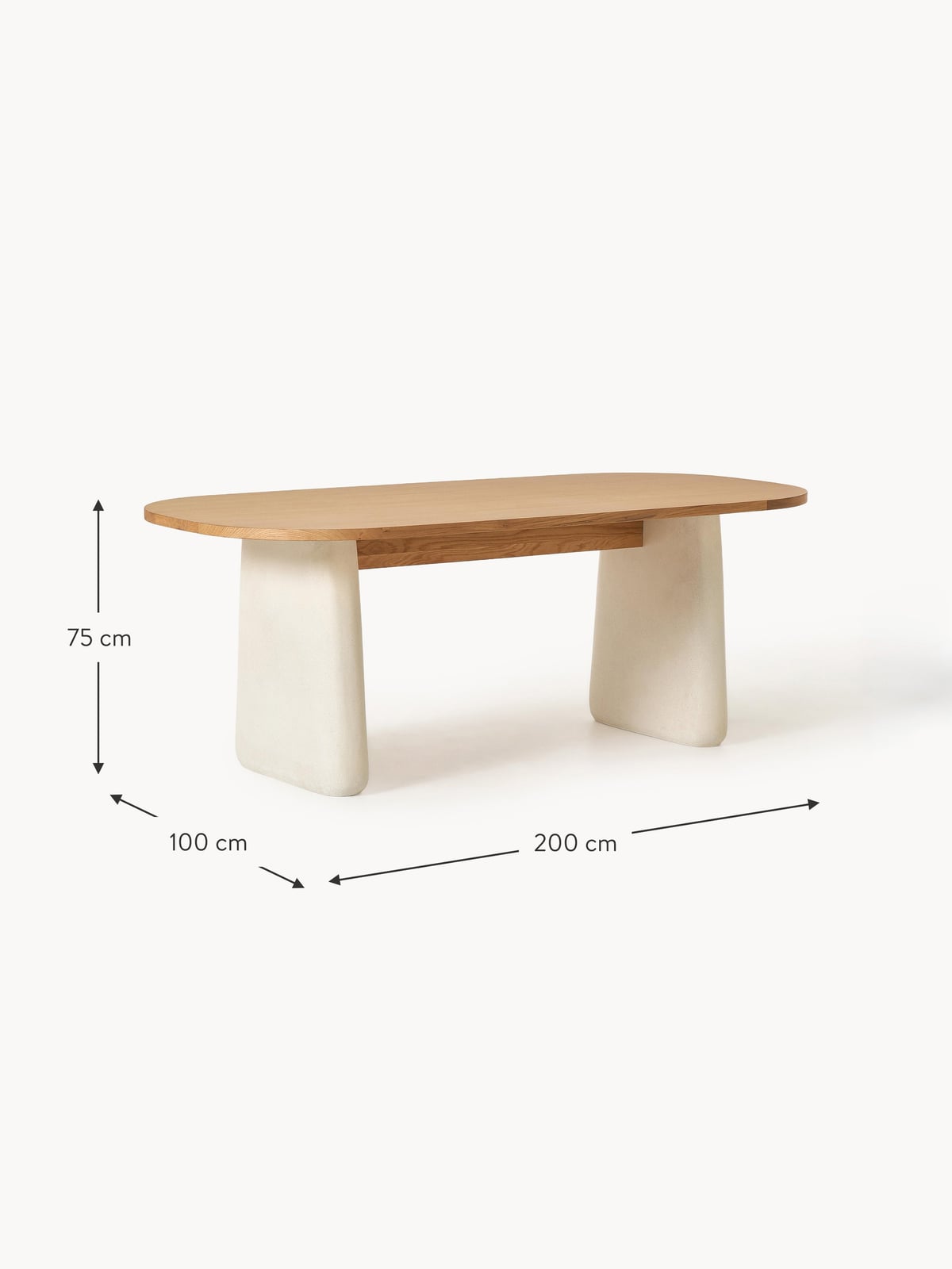 Templeton Oval Oak Wood Dining Table, in various sizes