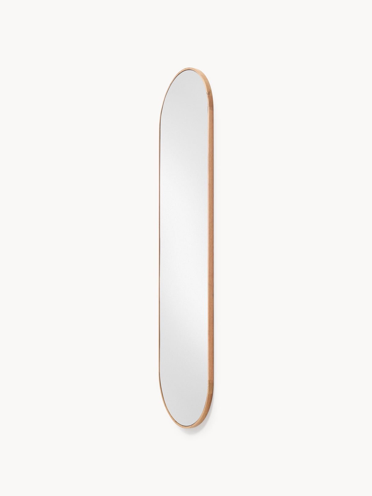 Thirlmere Oval Full-Length Wall Mirror with Oak Wood Frame