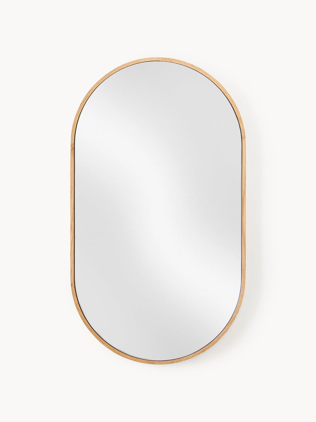 Thirlmere Oval Wall Mirror with Oak Wood Frame