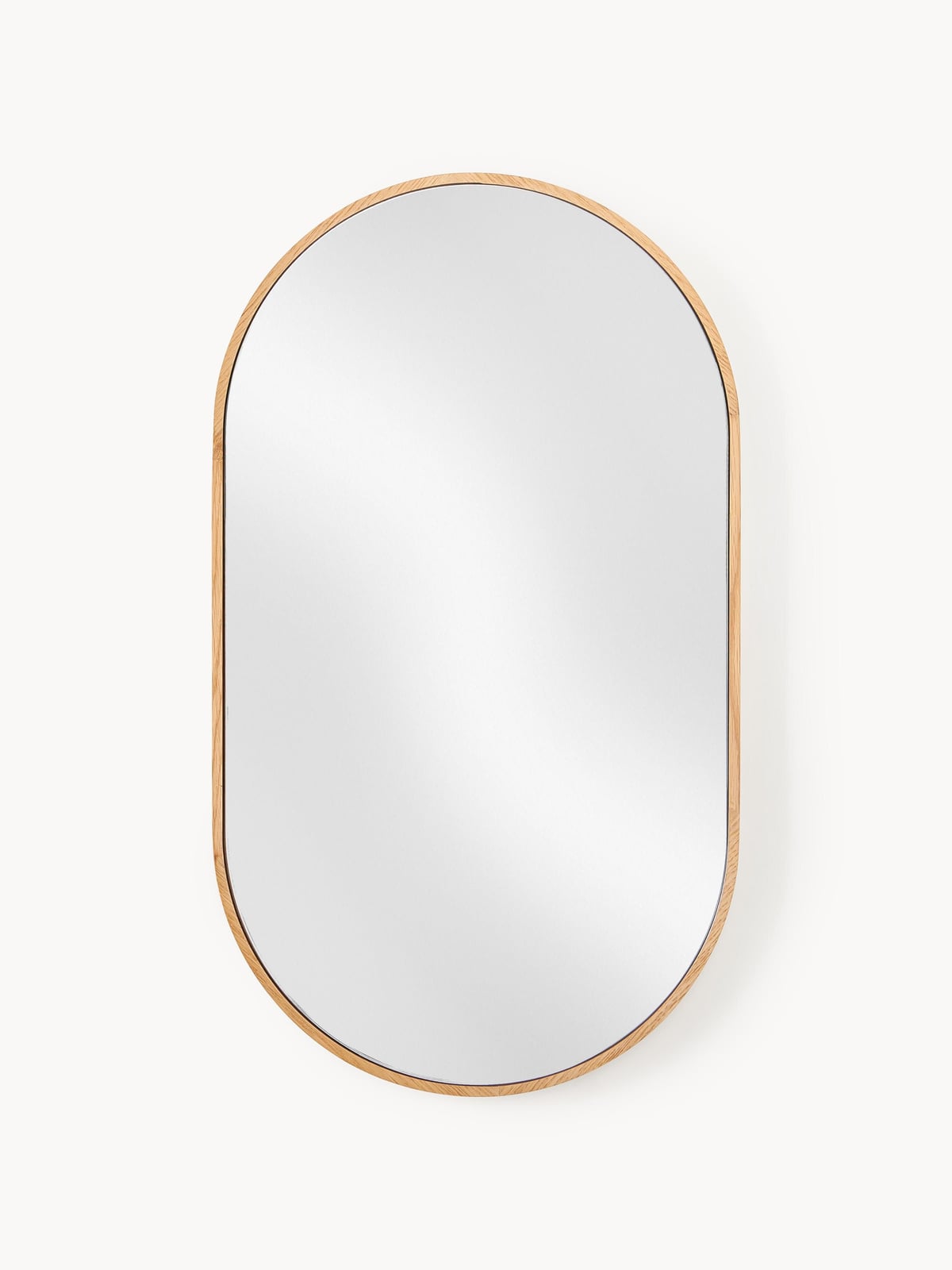 Thirlmere Oval Wall Mirror with Oak Wood Frame