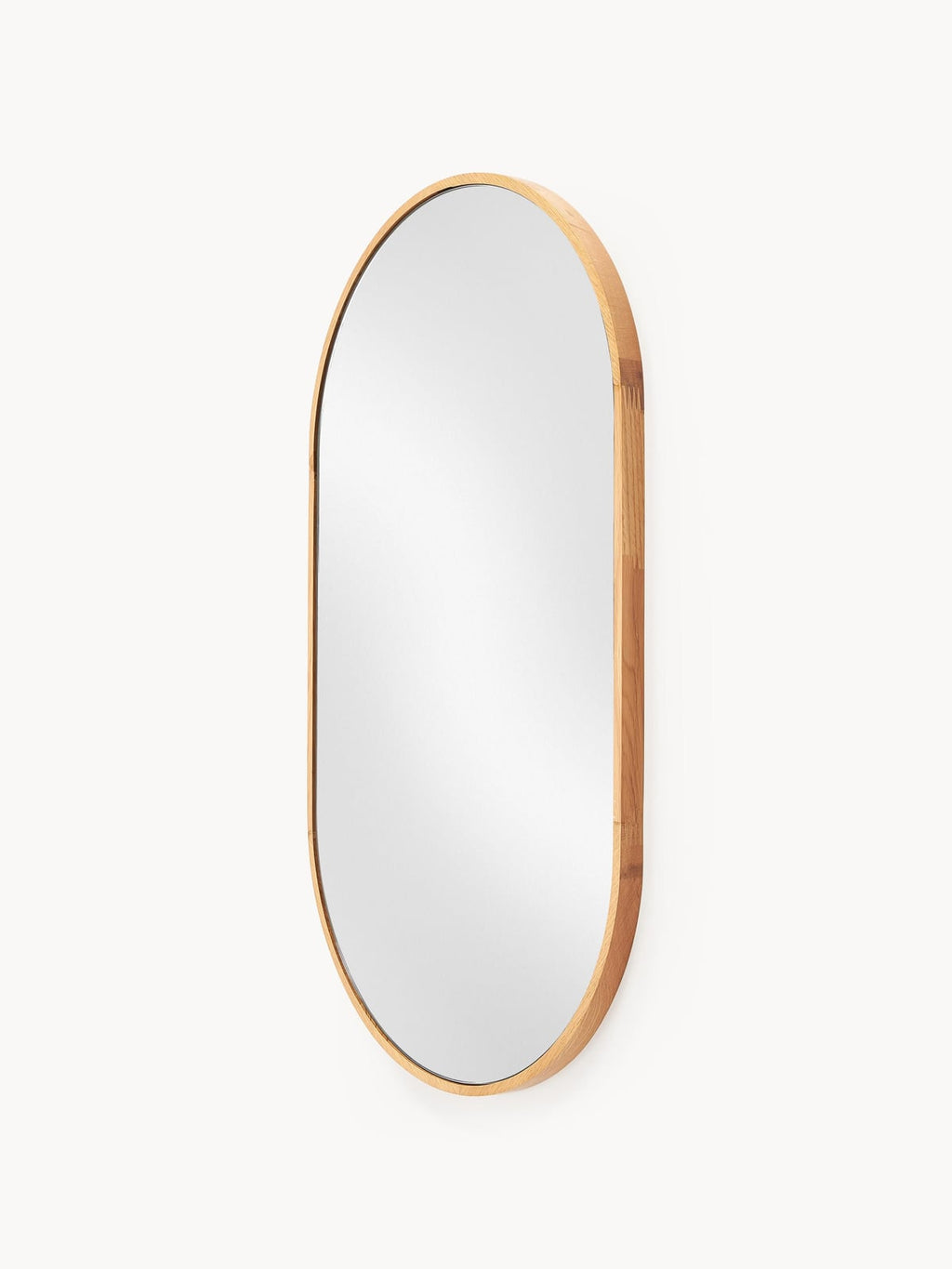 Thirlmere Oval Wall Mirror with Oak Wood Frame