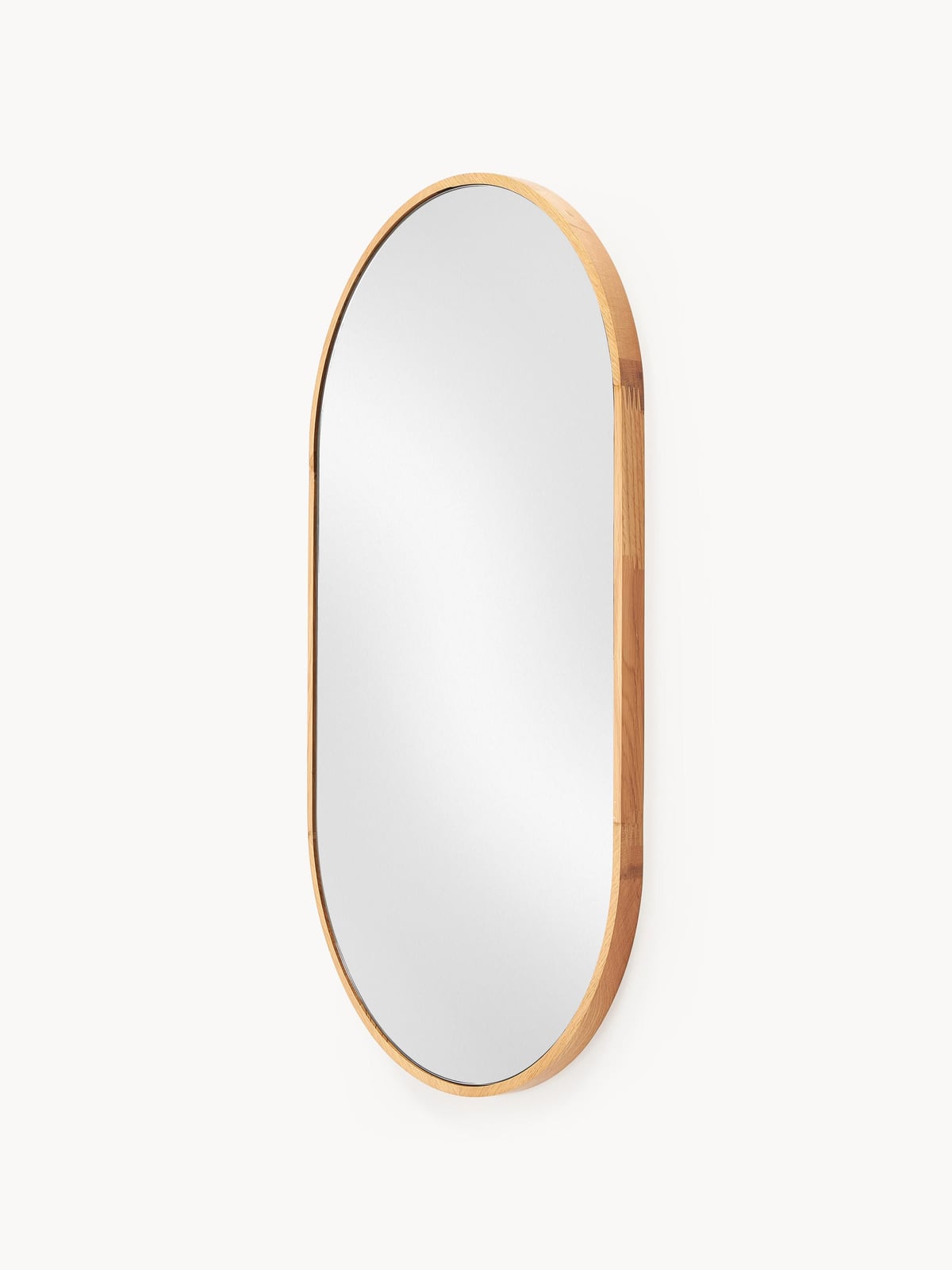 Thirlmere Oval Wall Mirror with Oak Wood Frame
