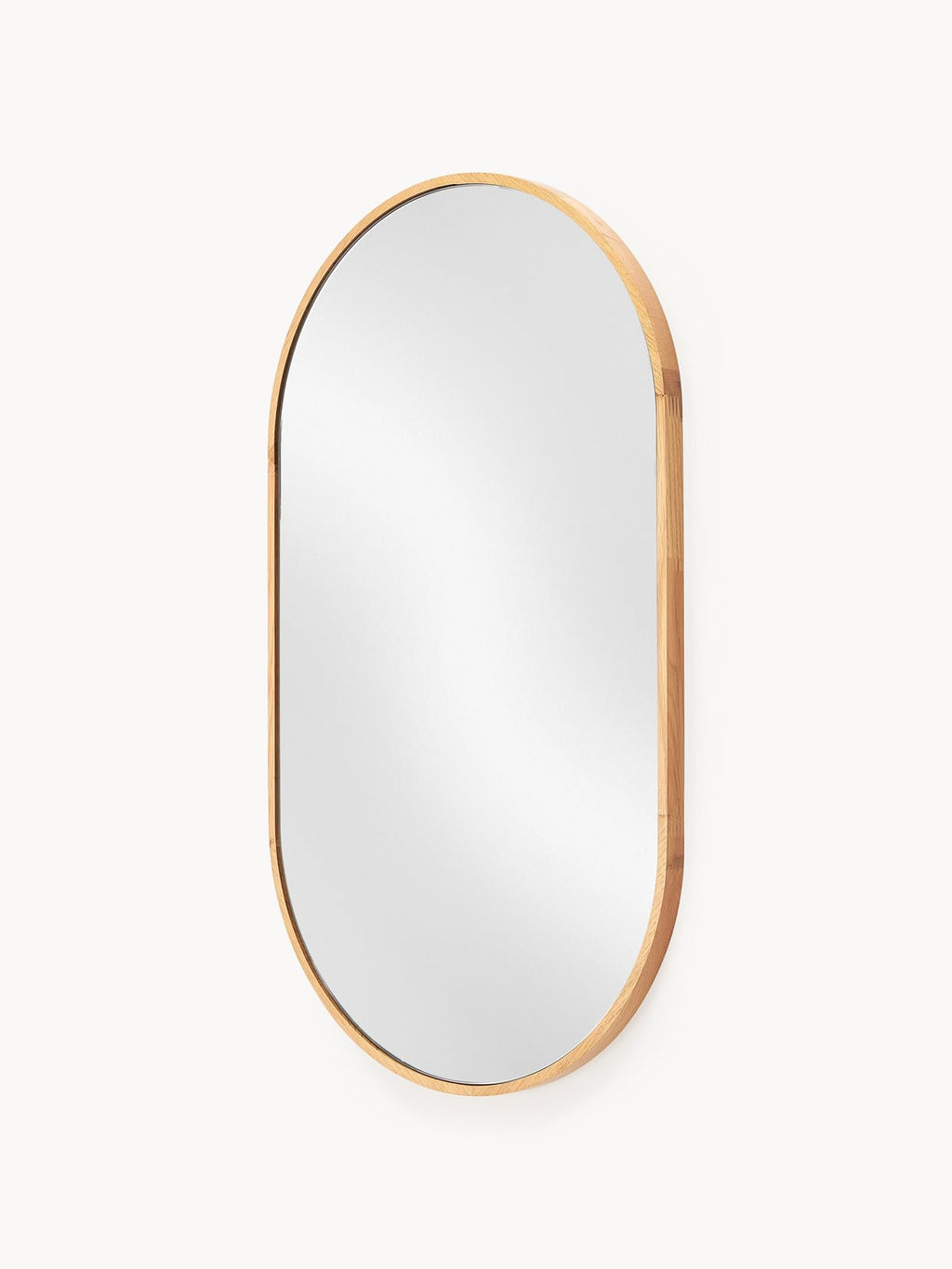 Thirlmere Oval Wall Mirror with Oak Wood Frame