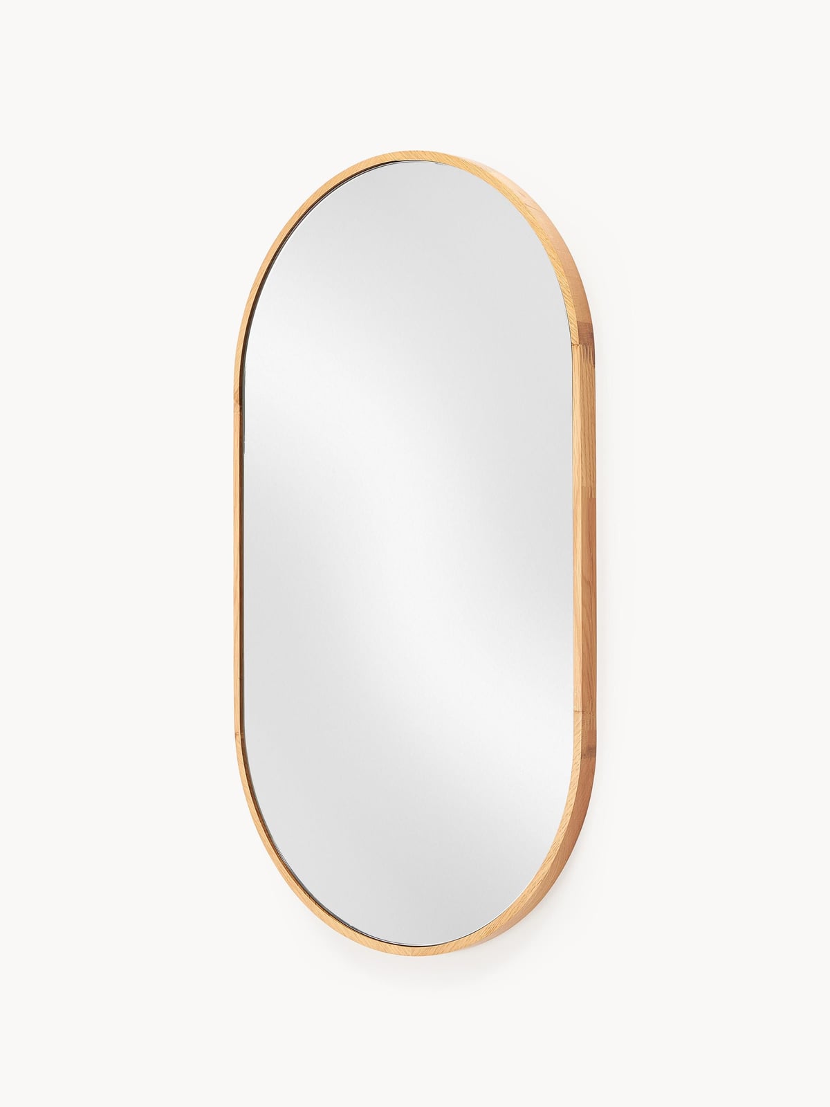 Thirlmere Oval Wall Mirror with Oak Wood Frame