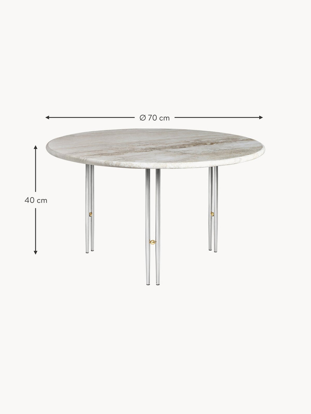 Thirlmere Round Marble Coffee Table, Ø 70 cm