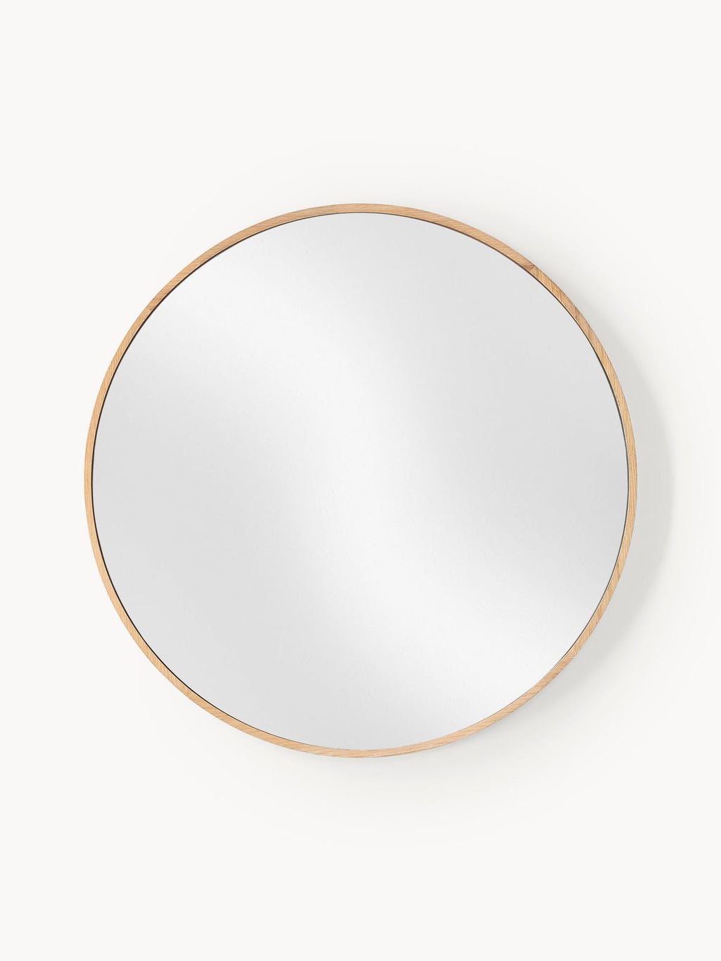 Thirlmere Round Wall Mirror with Oak Wood Frame