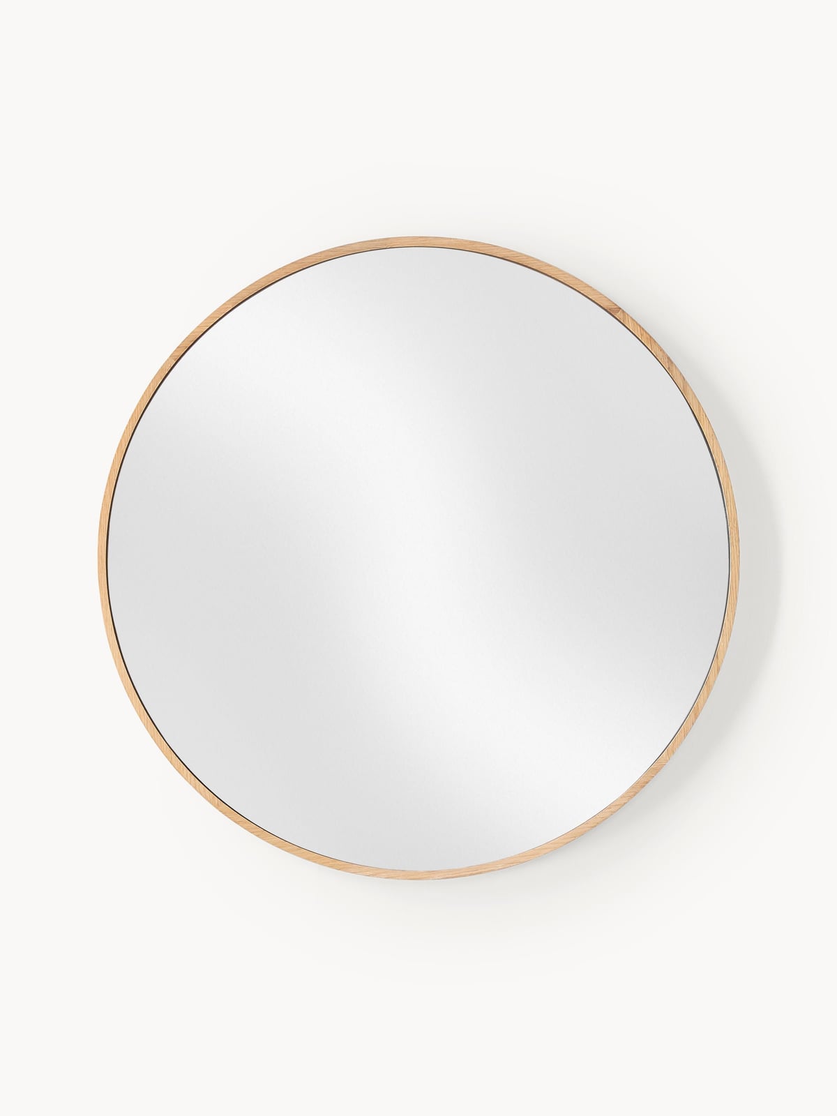 Thirlmere Round Wall Mirror with Oak Wood Frame